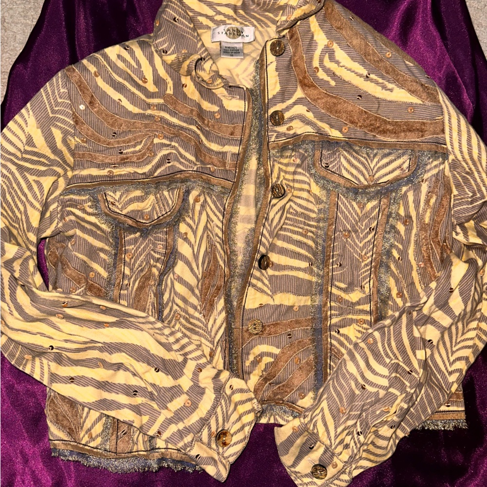 Sandy Starkman Yellow Zebra print jacket